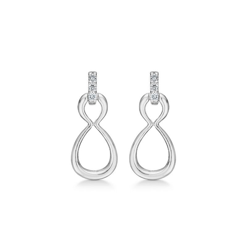 Devotion øreringe fra Mads Z i sterlingsølv med zirkonia vedhæng i elegant løkkeform fra Silver Label-kollektionen.